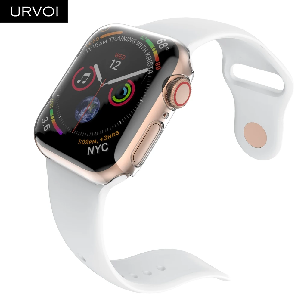 Чехол URVOI для Apple Watch series 5, 4, 3, пластиковая рамка, Защита экрана для iWatch, чехол, тонкий чехол, ремешок, 40, 44 мм