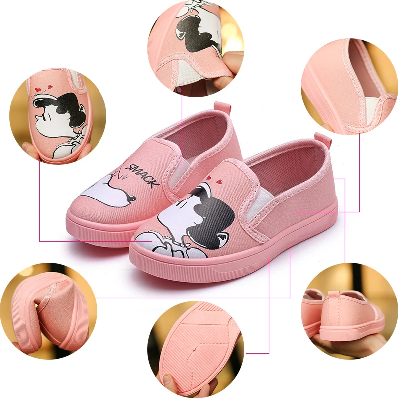 Симпатичная детская обувь холщовая для девочек модная удобная повседневная с