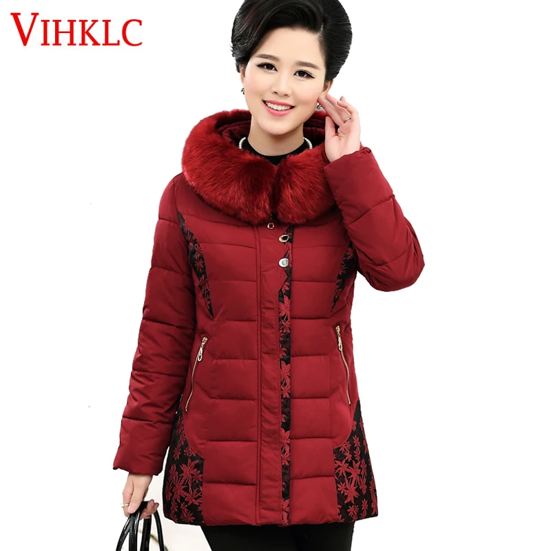 2016 зимние высокие сапоги больших размеров у пожилых Для женщин пальто Теплый