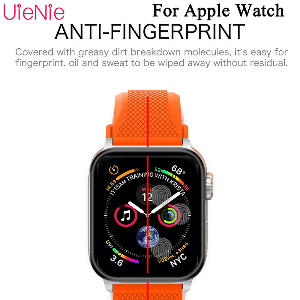 Защитная пленка из закаленного стекла для Apple Watch изогнутая 3d с полным покрытием