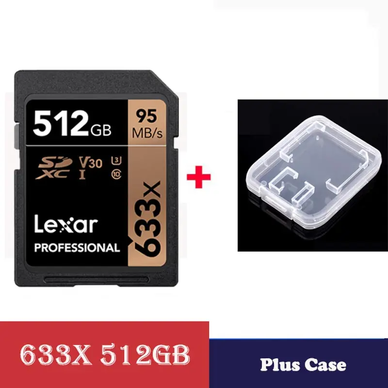 633X-512GB-Case Lexar флешка мышь 512 ГБ флеш карта SDXC sd U3 карты памяти класса 10 memorias sd 512 GB 95 МБ/с. для цифровая зеркальная камера и камера HD - Емкость: 633X-512GB-Case