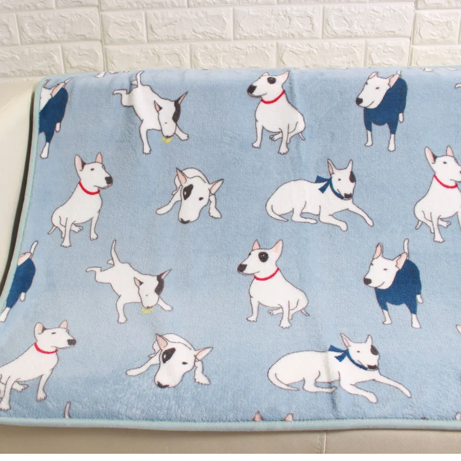 Очень мягкое Флисовое одеяло с рисунком бултерьера для собак два размера|blanket