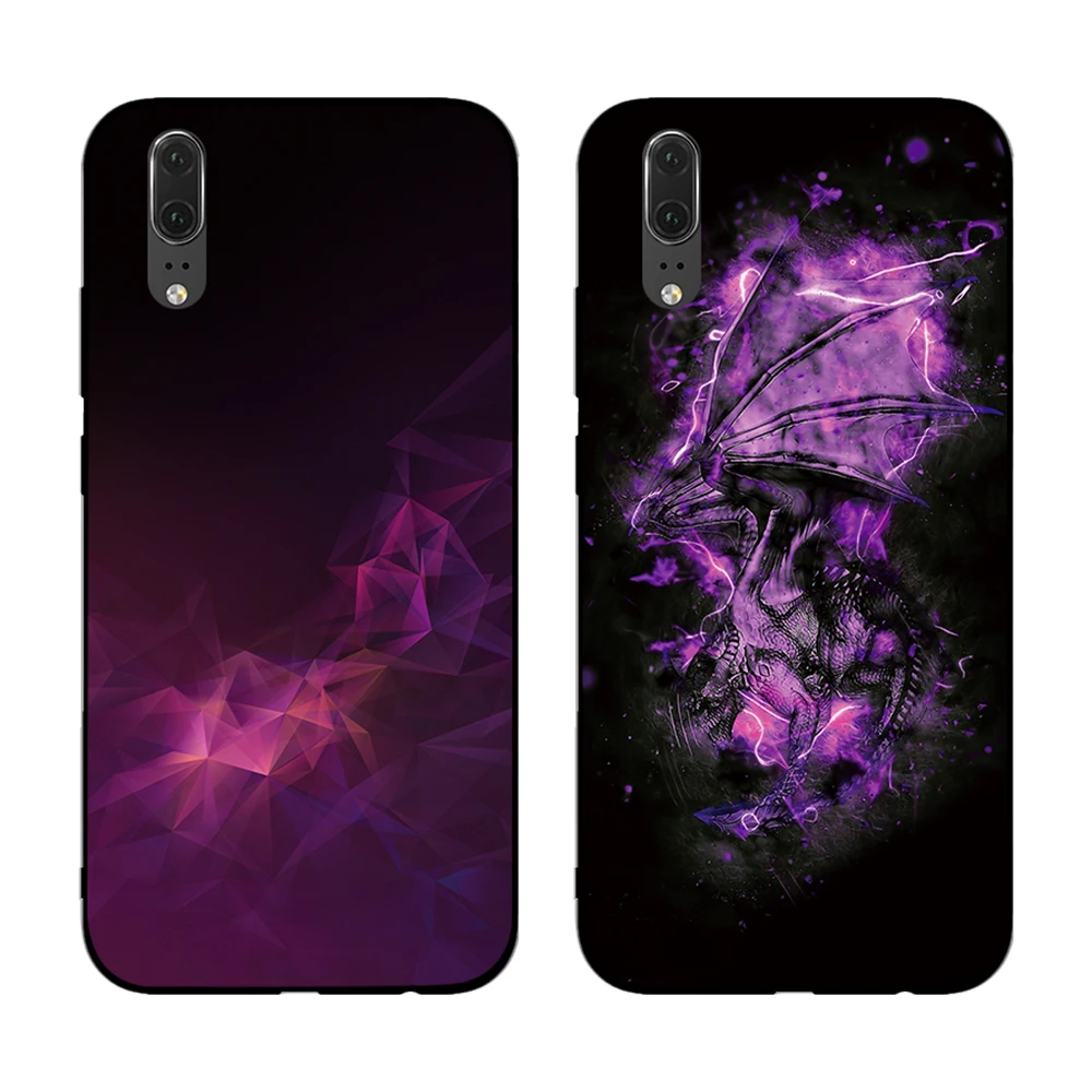 Psychedelic фиолетовый свет для Huawei P8 P9 P10 P20 P30 Lite Pro P Smart 2016 2019 ТПУ Мягкий силикон |