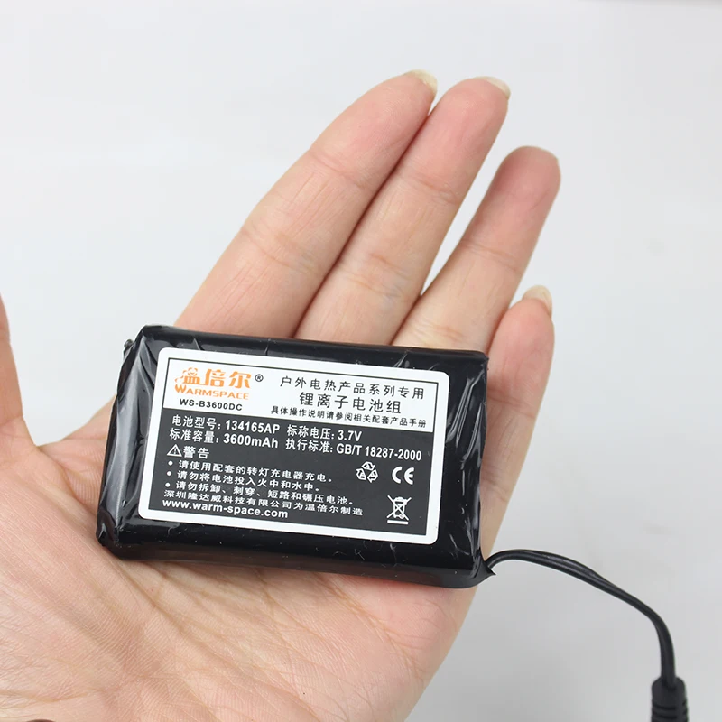 Warmspace 3 7 V 3600mah литиевая батарея для перчаток с подогревом стельки поясной ремень