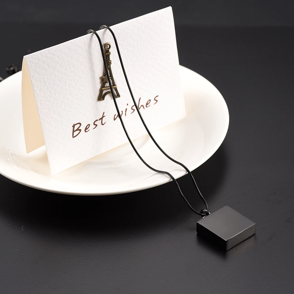 Urn Necklace for Ashes Stainless Steel Square Pendant Holder Keepsake Memorial Cremation Jewelry Men Women | Украшения и