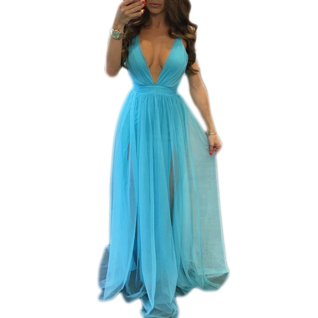 Европейский стиль сексуальное платье без бретелек с глубоким v образным вырезом