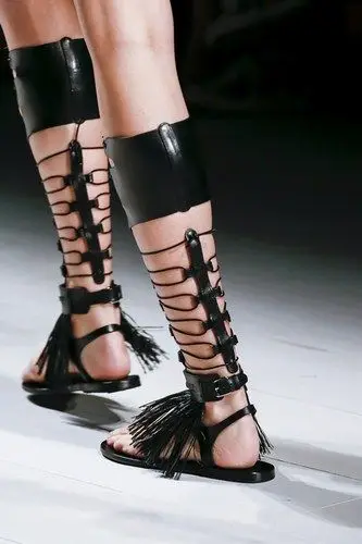 Красочные fringe sandali tacchi Алты gladiatore donne stivali di pelle serpente на шнуровке delle scarpe signo | Обувь