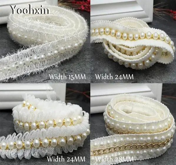 

NEW DIY 3D pearl cotton Embroidery Sewing flower Lace fabric Applique collar Ribbon Trim fringe dubai dress guipure bridal decor