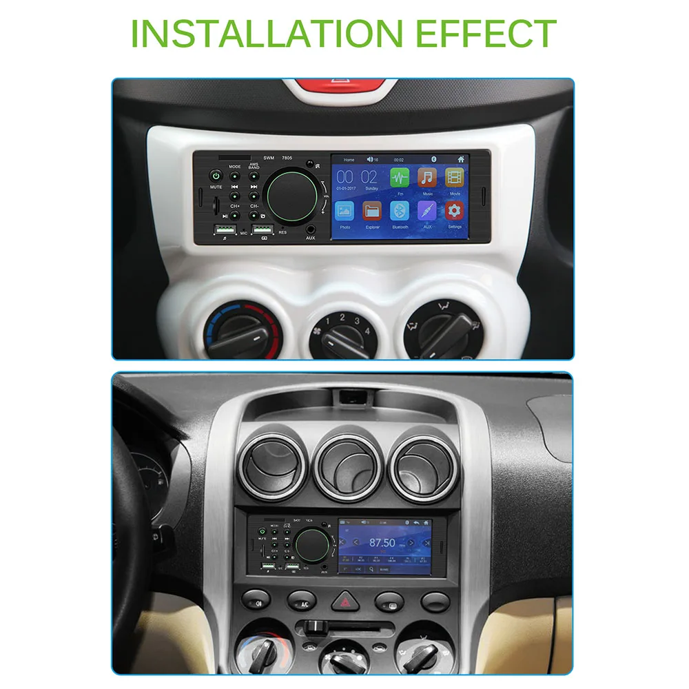 

4.1 Inch HD Touch Screen Car MP5 Player FM Radio USB Bluetooth Receiver Support U Disk TF Card AUX Access Bluetooth Call