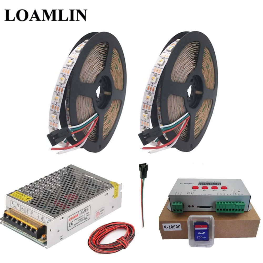 SK6812 RGBW светодиодный светильник лента K-1000C(T-1000S Обновлено) RGB Led 2048 пикселей контроллер DC5V светодиодный трансформатор