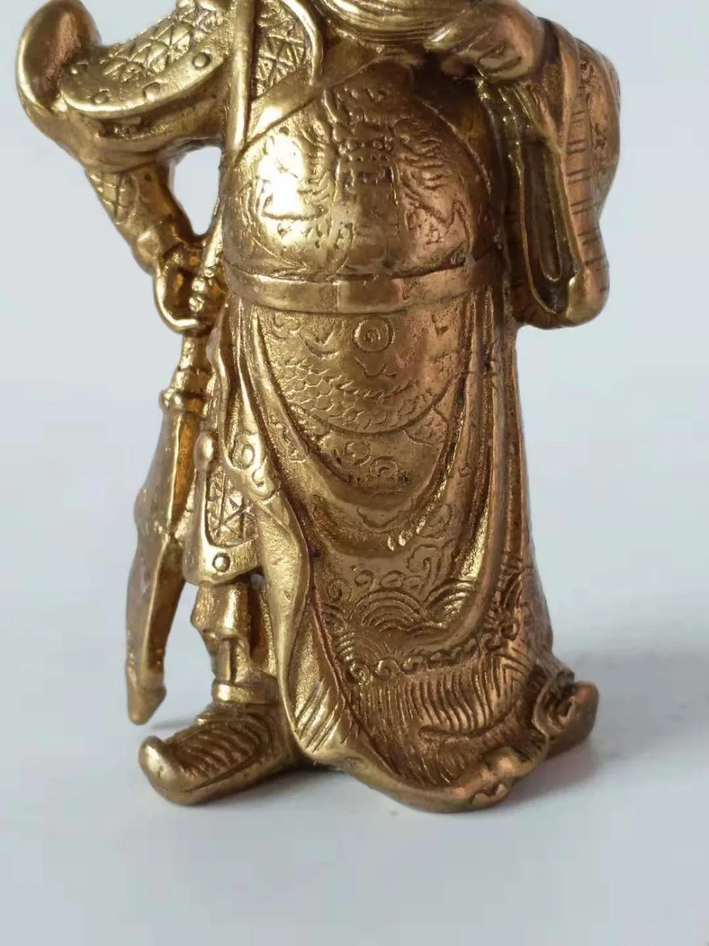 Китайский дракон из латуни Guan Gong Yu Warrior God Guangong скульптура меча | Дом и сад