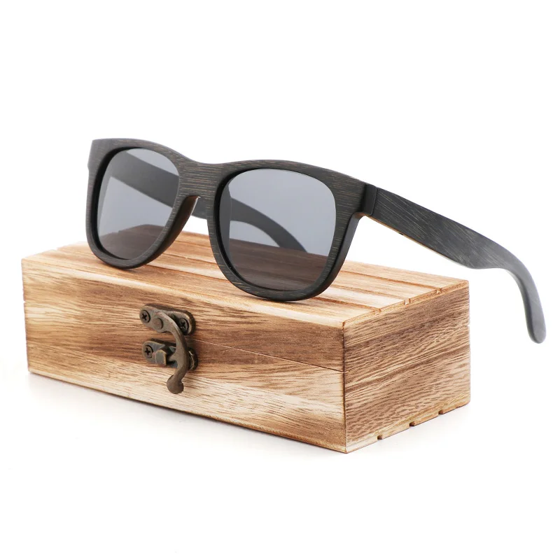 Gray Wood Box Новые Ретро трендовые поляризационные солнцезащитные очки из бамбукового дерева, солнцезащитные очки для вождения, анти-ультрафиолетовые очки TAC lens UV400New ретро - Цвет линз: Gray Wood Box