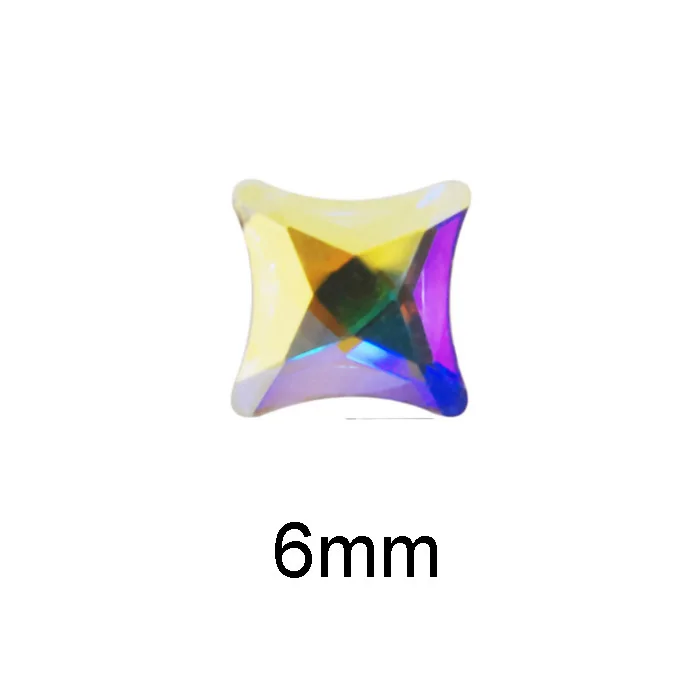 Starlet 6mm AB Лак для ногтей художественная одежда стразы 36 шт./упак. плоской формы различные формы и Размеры Стекло AB цветные камни для 3D Гелевые Ногти украшения - Цвет: Starlet 6mm AB