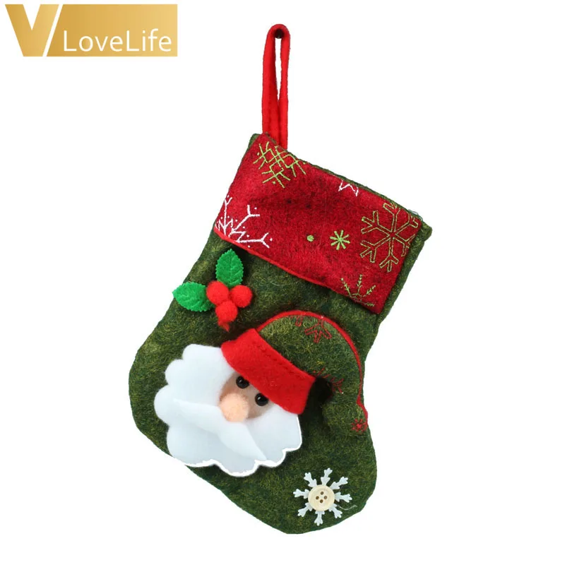 Santa Милые рождественские носки-чулки; коллекция года; Новогодний подарок Санта-Клауса; Подарочная сумка; рождественские украшения; праздничные вечерние принадлежности - Цвет: Santa