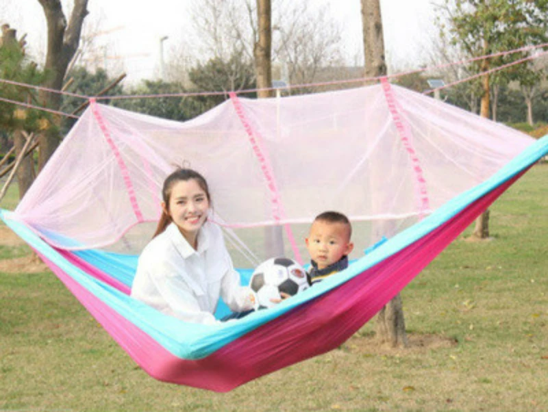 Уличный гамак с Москитными сетками расширенная двойная Парашютная ткань