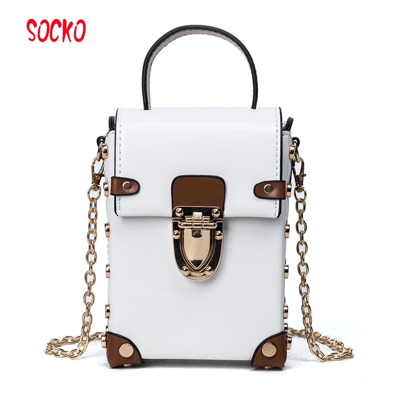 

2018 New Personality fashion vintage box shape handbag shoulder bag ladies casual totes crossbody messenger bag h35