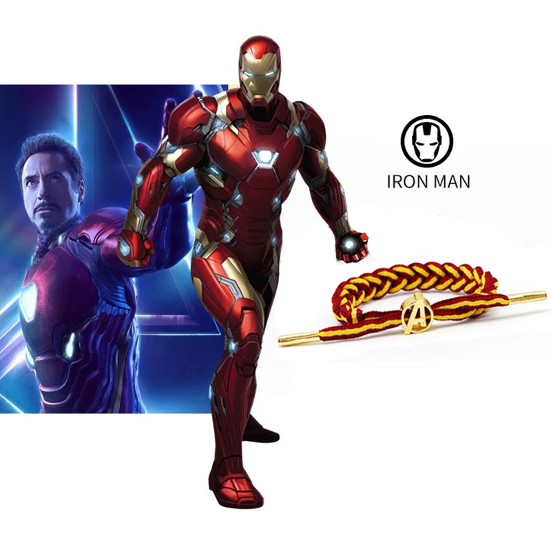 Горячая Marvel Мстители 4 фигурки браслет железный человек Капитан Marvel Капитан Америка танос плетет для мужчин женщин регулируемые ювелирные изделия