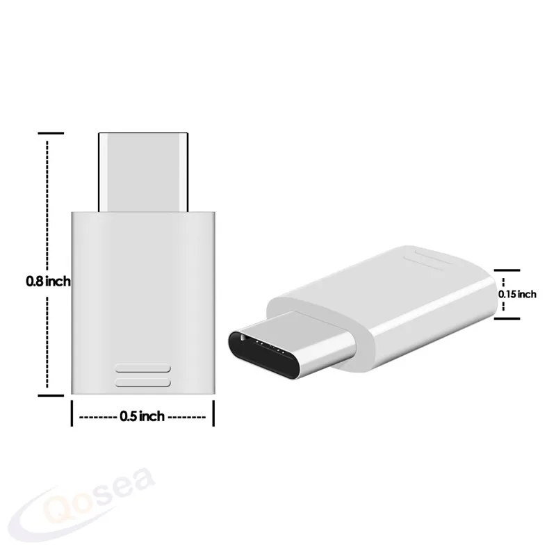 Qosea 2 упак. Тип C Quick Charge преобразует адаптер Вход Micro USB конвертер быстрого для