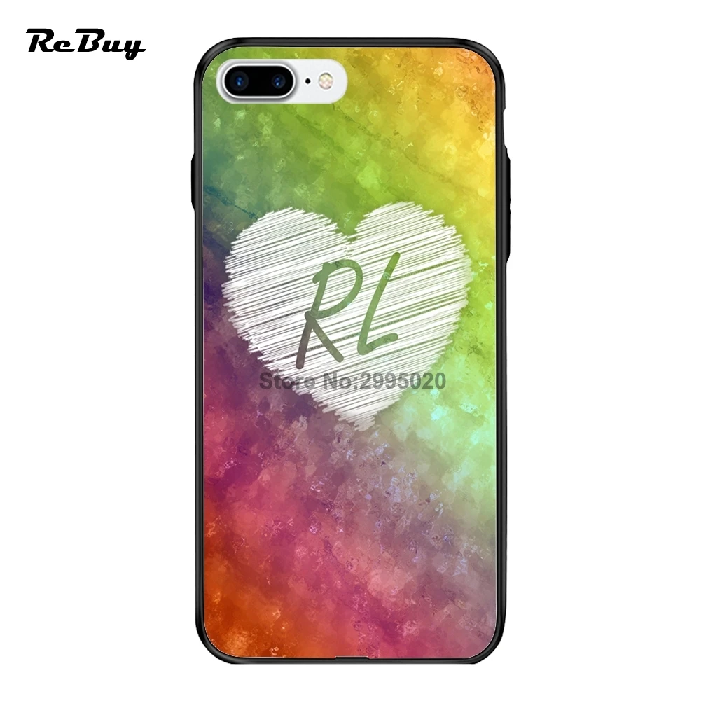 Индивидуальное инициалы Имя Монограмма Мрамор для чехол iPhone 7 6 Plus PC &amp TPU крышка 6S