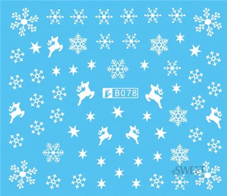 48 листов, усы/снежинка/перо, наклейки для ногтей, переводные наклейки для ногтей, Декор, черный/белый, инструмент для маникюра, LAB049-096