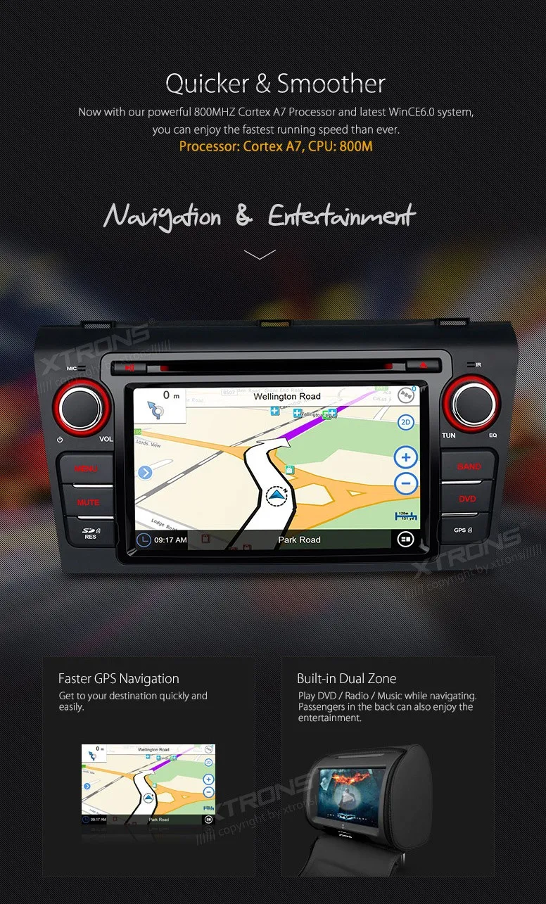 XTRONS 2 din Автомобильный dvd-плеер 7 дюймов HD сенсорный экран gps Navigaton рулевое колесо CANbus для Mazda 3 2004 2005 2006 2007 2008 2009