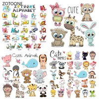 zotoone cute bear animals patches washable iron on transfers for t shirt children gift diy clothes stickers dog heat transfer g