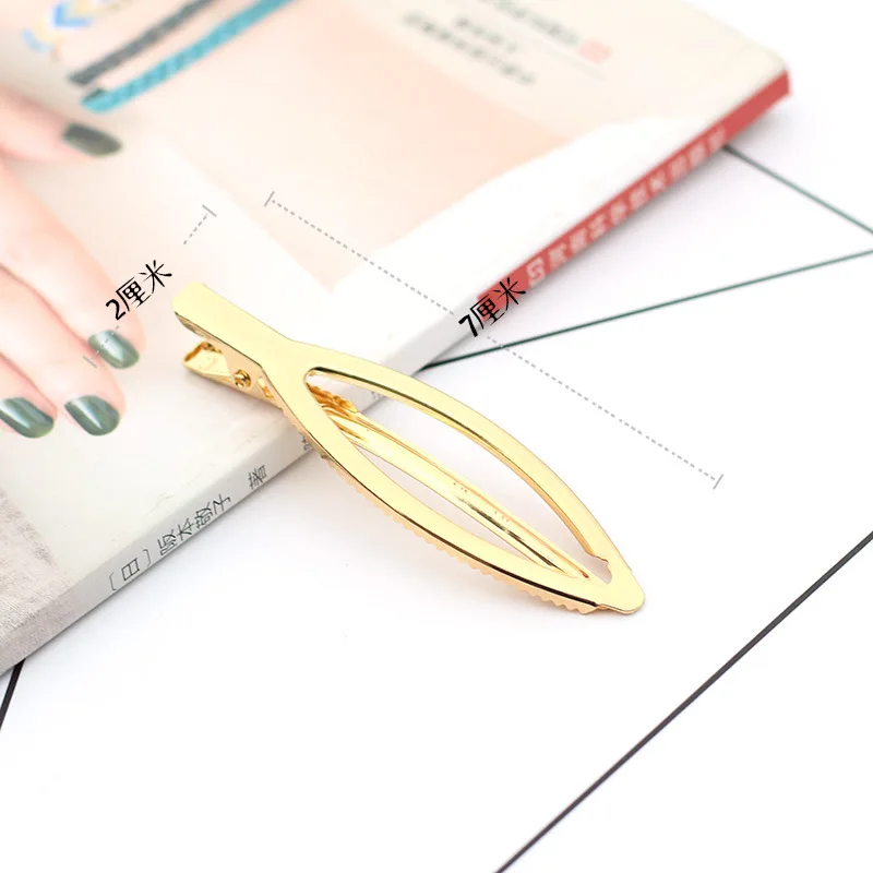 Металлические полые зажимы типа крокодил 10 шт. Золотая шпилька бант для волос