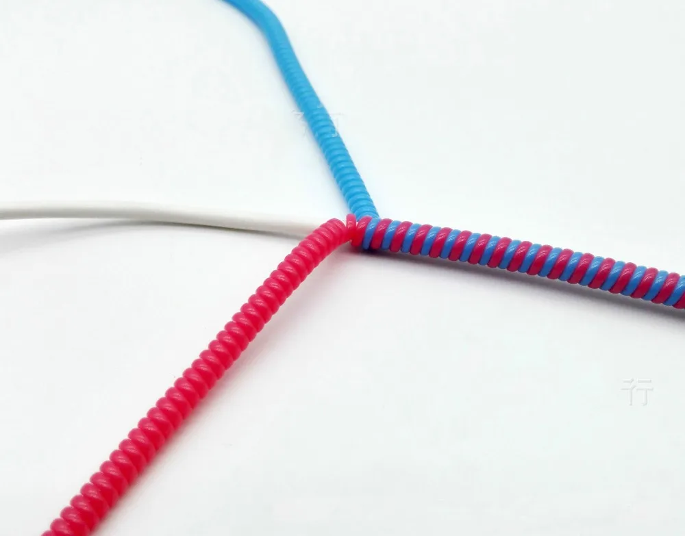 500 шт./лот сплошной цвет ТПУ спиральное Зарядное устройство USB кабель протектор