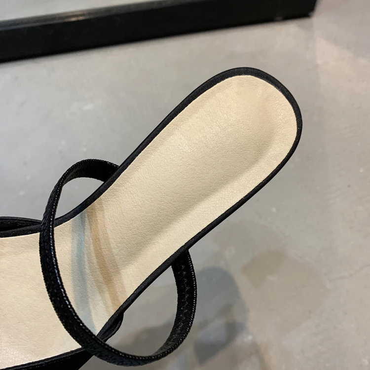 Тапочки с острым носком; женская одежда; Новинка года; Baotou; модные тапочки на высоком каблуке с бантиком и без застежки