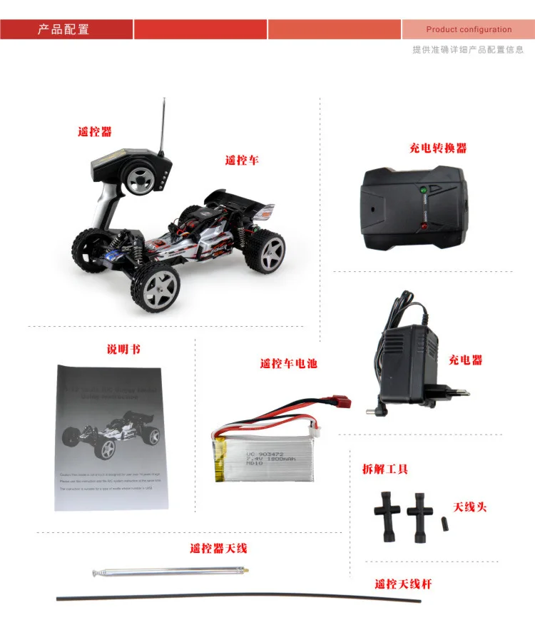 Wltoys L959 RC автомобилей 2 4 г две конфигурации 1:12 Масштаб внедорожных дистанционного