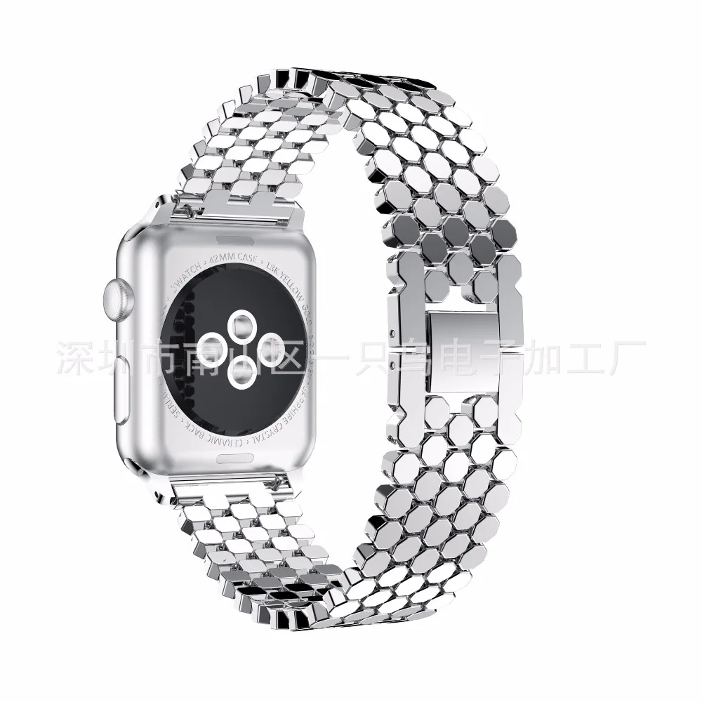 2018 для Apple Watch рыбья чешуя металл из нержавеющей стали iwatch браслет Sport 38 мм 42 серии 2
