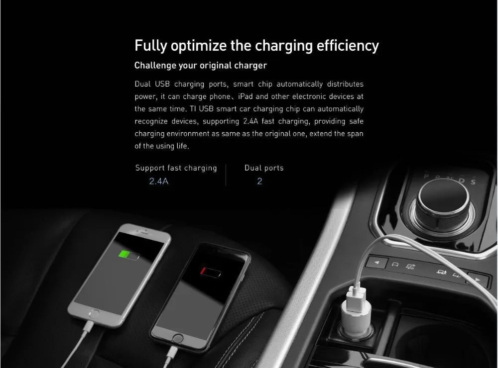 

Xiaomi ROIDMI 3S MOJIETU Bluetooth 5V 3.4A Car Charger Music MP3 Player FM Xiaomi APP + Magnetic Car holder for smart phone