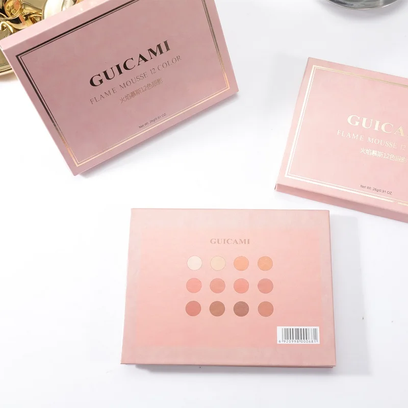 12 цветов Палитра теней для век мерцающий матовый блеск макияж тени пигментов