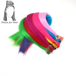 Desire for hair, 50 прядей, 22 дюйма длиной, 1 г, термостойкие синтетические накладные волосы с I-образным концом, накладные волосы с микрокольцами белого и розового Вечерние