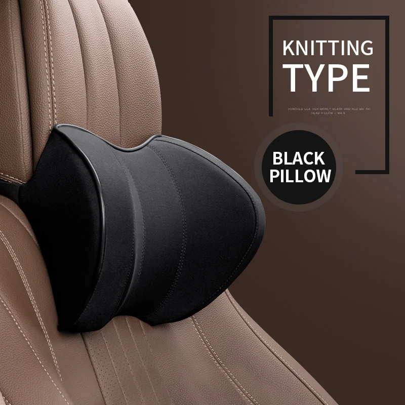 Knitting Pillow QUEES, Автомобильная подушка для шеи и сиденья, поддержка подголовника, Бизнес Стиль, подушка из пены с эффектом памяти, автомобильные аксессуары для интерьера, трикотаж, сетка, кожа - Цвет: Knitting Pillow