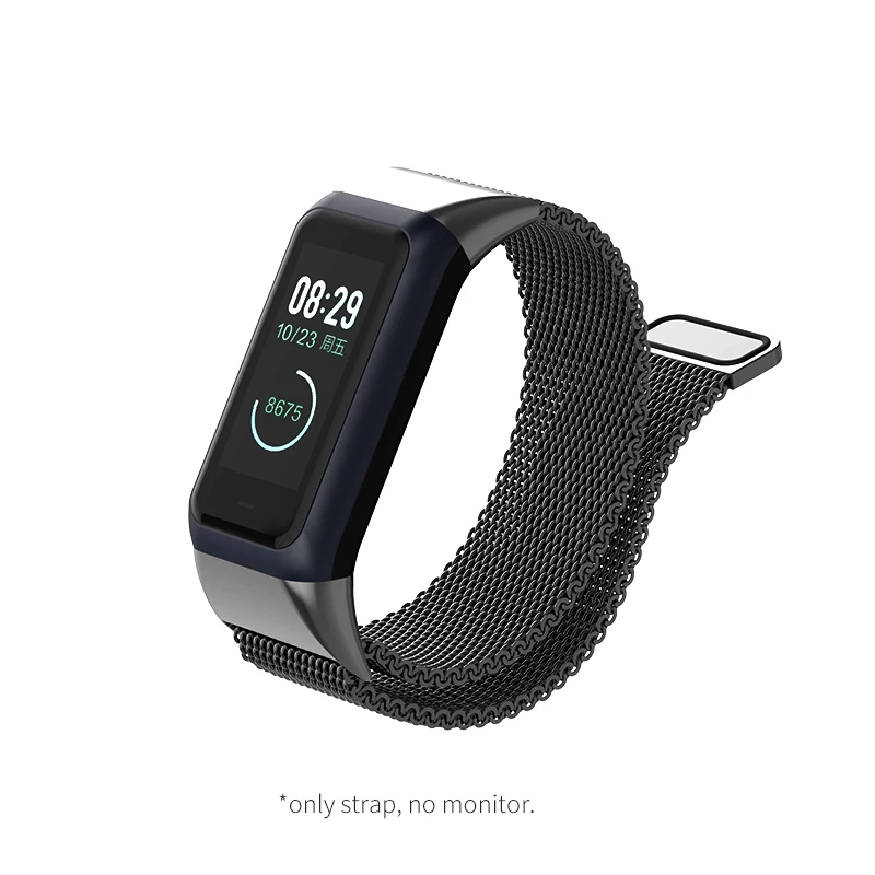 Black SIKAI, Миланская Петля из нержавеющей стали, ремешок для Amazfit Cor 2, ремешок на запястье, сменный Браслет Midong, ремешок для Xiaomi Huami, браслет - Цвет: Black