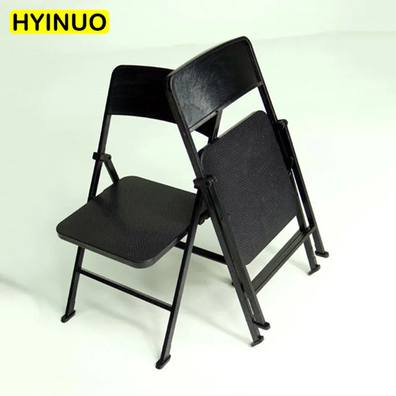

1/6 Scale Unisex Chair Women Folding Chair Male Black Folding Chair Playing Toy for 12" Action Figure Accessory