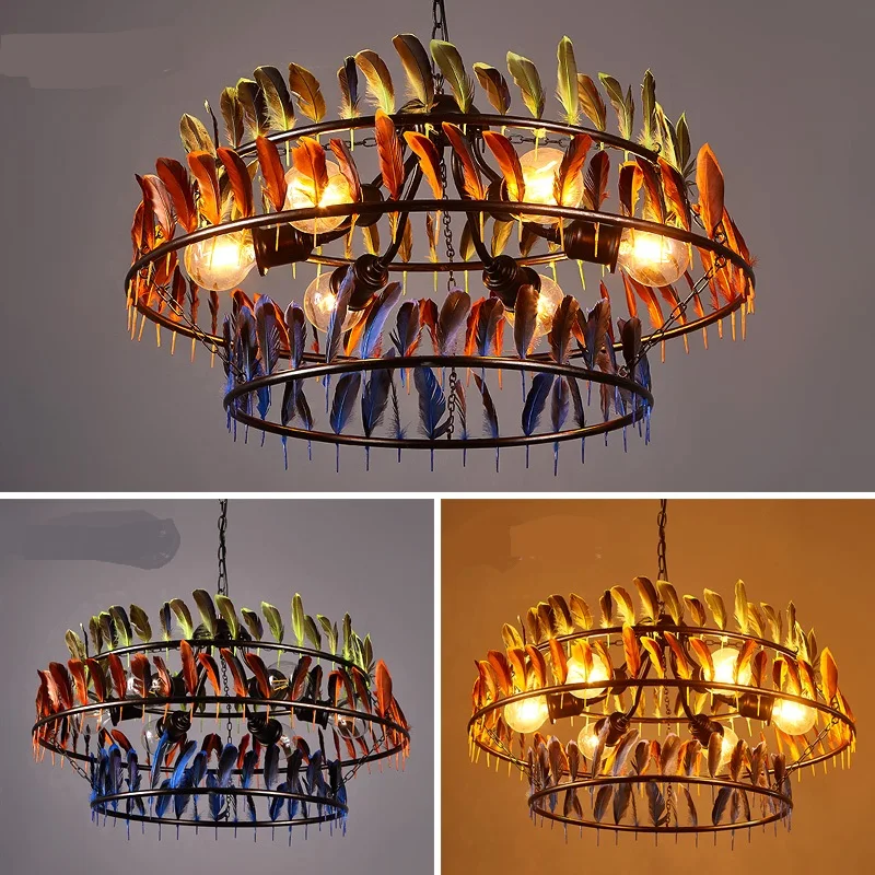 Goede Retro Industriële Hanglampen Restaurants Creatieve Veer Lichten Nordic Woonkamers Koffie Huizen Art Hanger Lampen LU719150