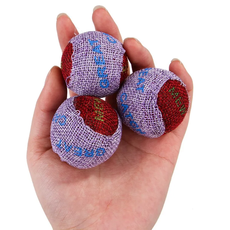 1 шт. случайный цвет кошка напечатанная хлопковая льняная Шариковая игрушка для