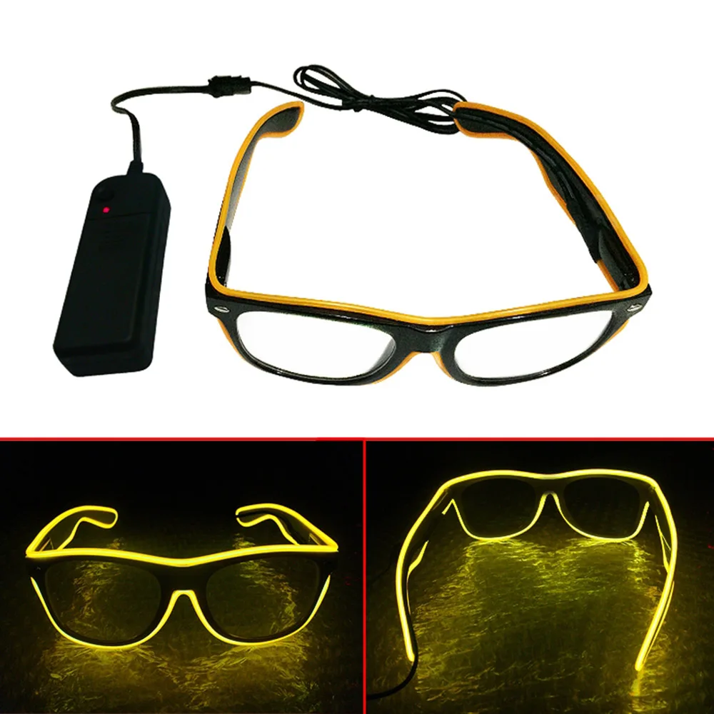 

10 Colors led neon glasses Special Shutter Light Up EL Wire Glow Shades Party Decorative Bar Eye-wear Glasses Bright Light Gift