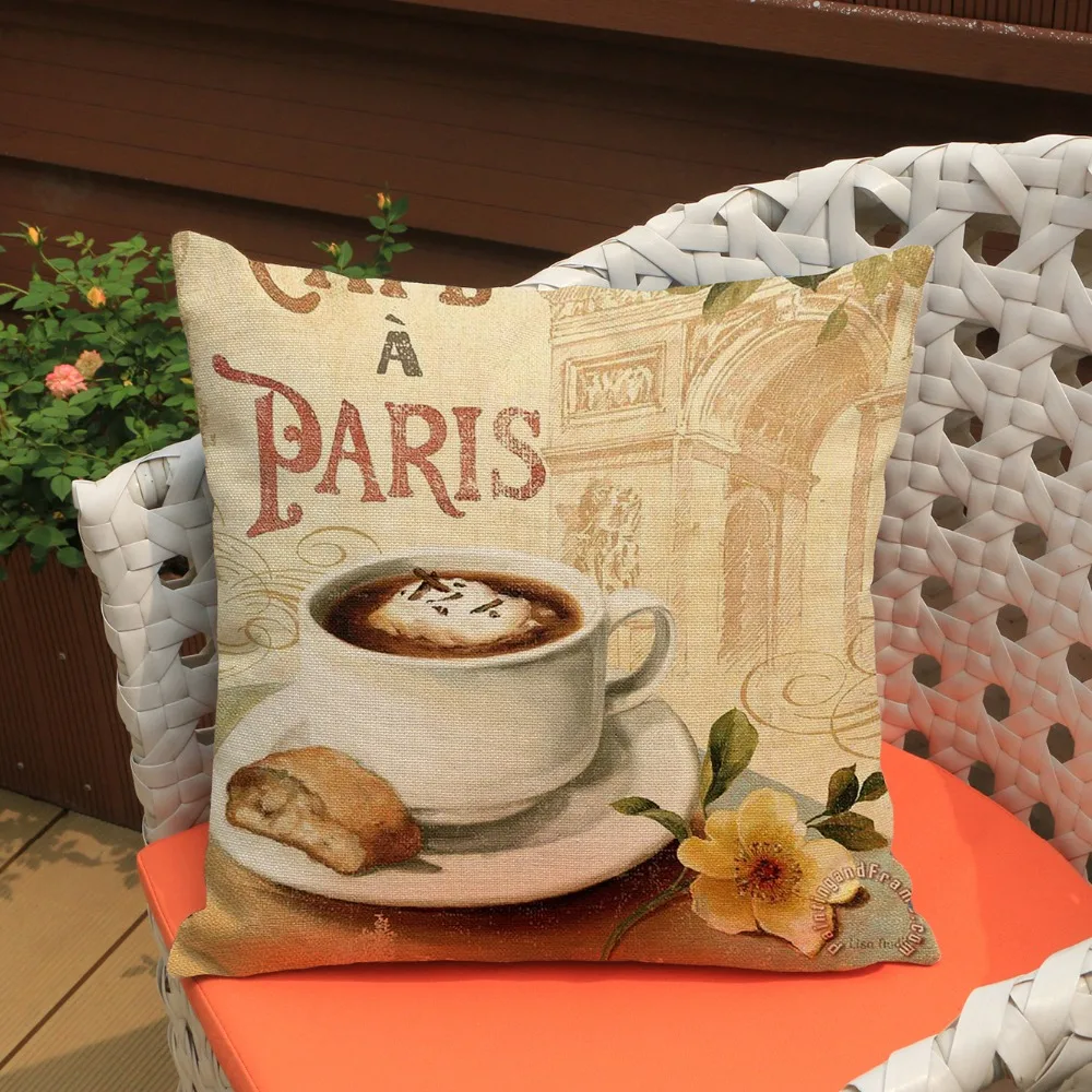 Квадратные Льняные декоративные подушки наволочки в европейском стиле для