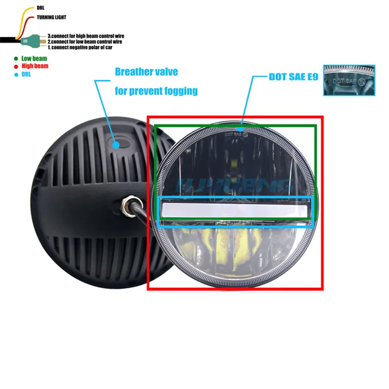 HJYUENG 36wFor Nissan Patrol Y60 Hummer H1 &amp H2 патруль 7 дюймовый круглый светодиодный фар для джипа