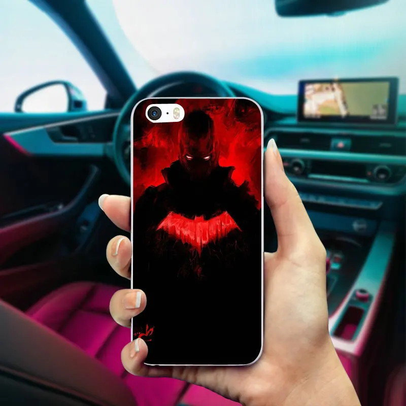 Чехол для iPhone 6 мягкие ТПУ Силиконовые чехлы телефонов DC Бэтмен красный капюшон