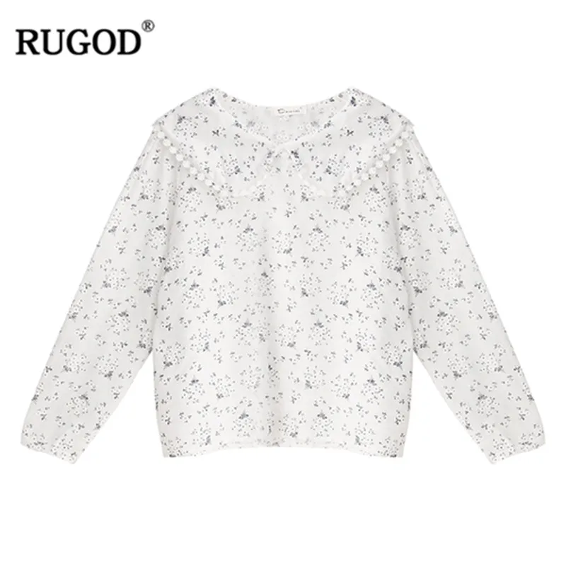 Рубашка RUGOD Женская офисная с длинным рукавом и воротником Питер Пен | одежда