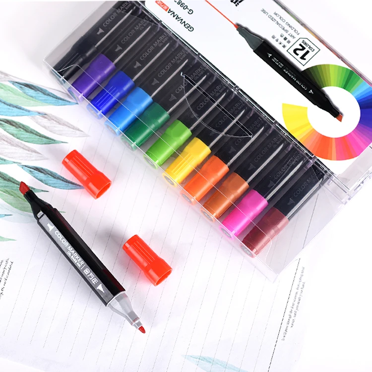 

Know Alcohol Based Art Marker Sketch Permanent Coloring Professional 120 Color Pro Design Fine Chisel Twin Tip Marker Pen artist