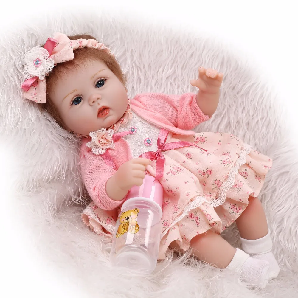 40 см силиконовая кукла для новорожденных детские игрушки девочек Bebes De Silicona 16