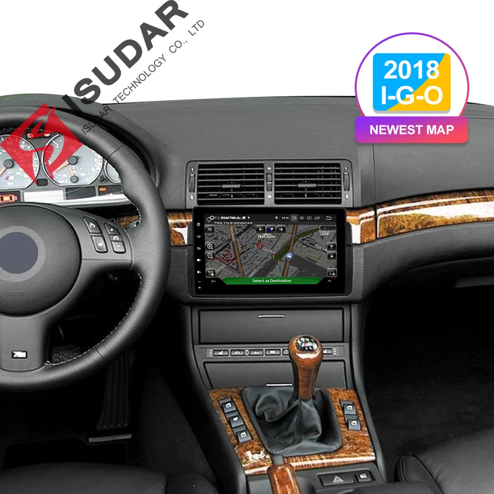 Isudar автомобильный мультимедийный плеер два Din Automotivo Android 9 для BMW/E46/M3/MG/ZT/Rover 75 gps