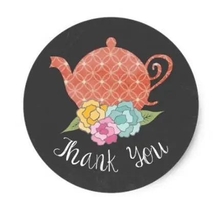 

1.5inch Chalkboard Teapot Thank You Stickers
