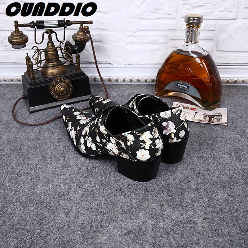 CUNDDIO 238 Хан издание Высокие каблуки указал мужская обувь Из Натуральной кожи