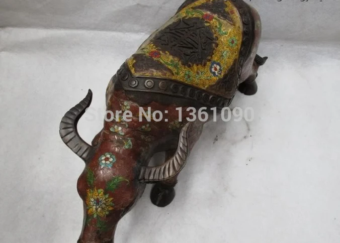 Xd 00827 Китай Классическая Бронза Медь cloisonne Rolay Palace carabao Статуэтка крупного